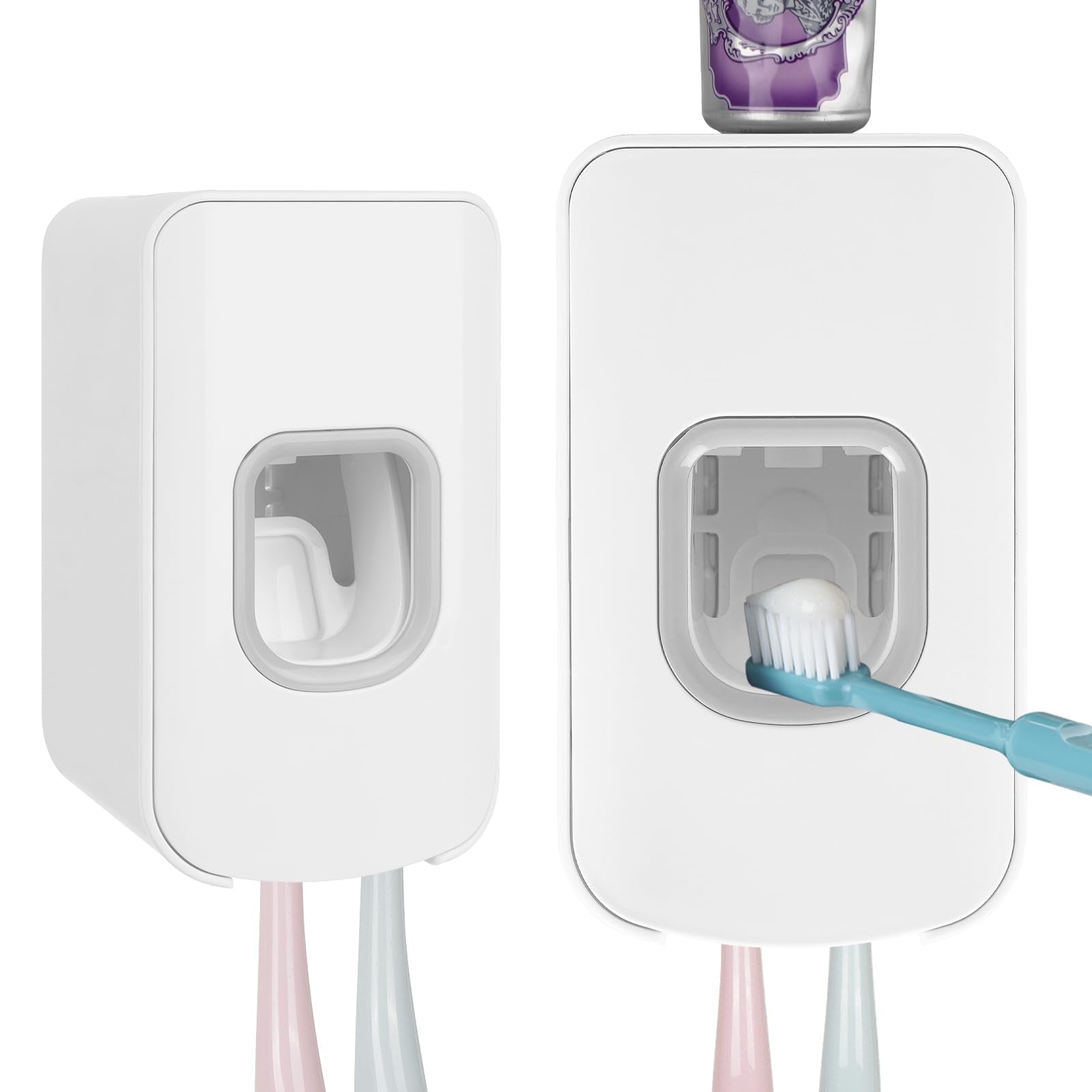 Wall Mounted Toothbrush Holder and Toothpaste Dispenser