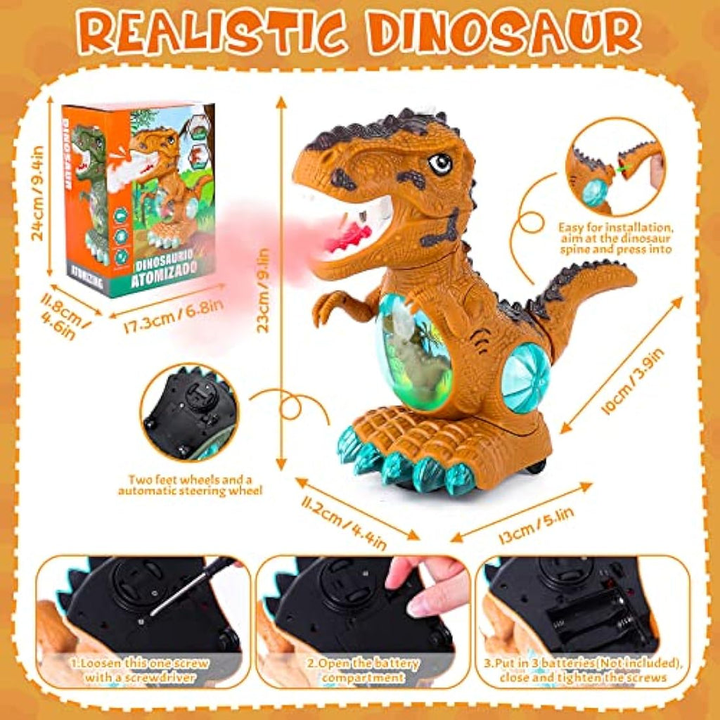 Jolof Store Walking Dinosaur Toy – Musical Sensory Crawling Toy with Spray
