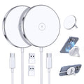 2-Pack Magnetic Wireless Charger Stand for iPhone 16/15/14