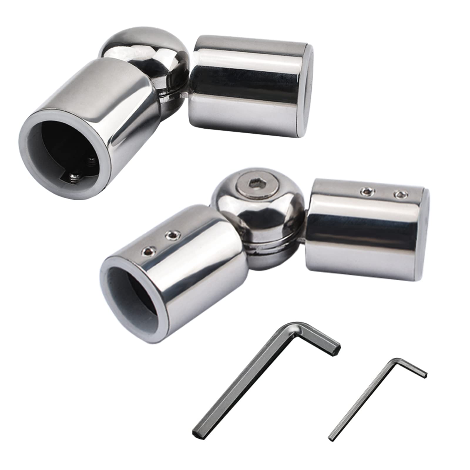 UFURMATE Stainless Steel Curtain Rod Elbow Connector, 90-180 Degree, 2Pcs