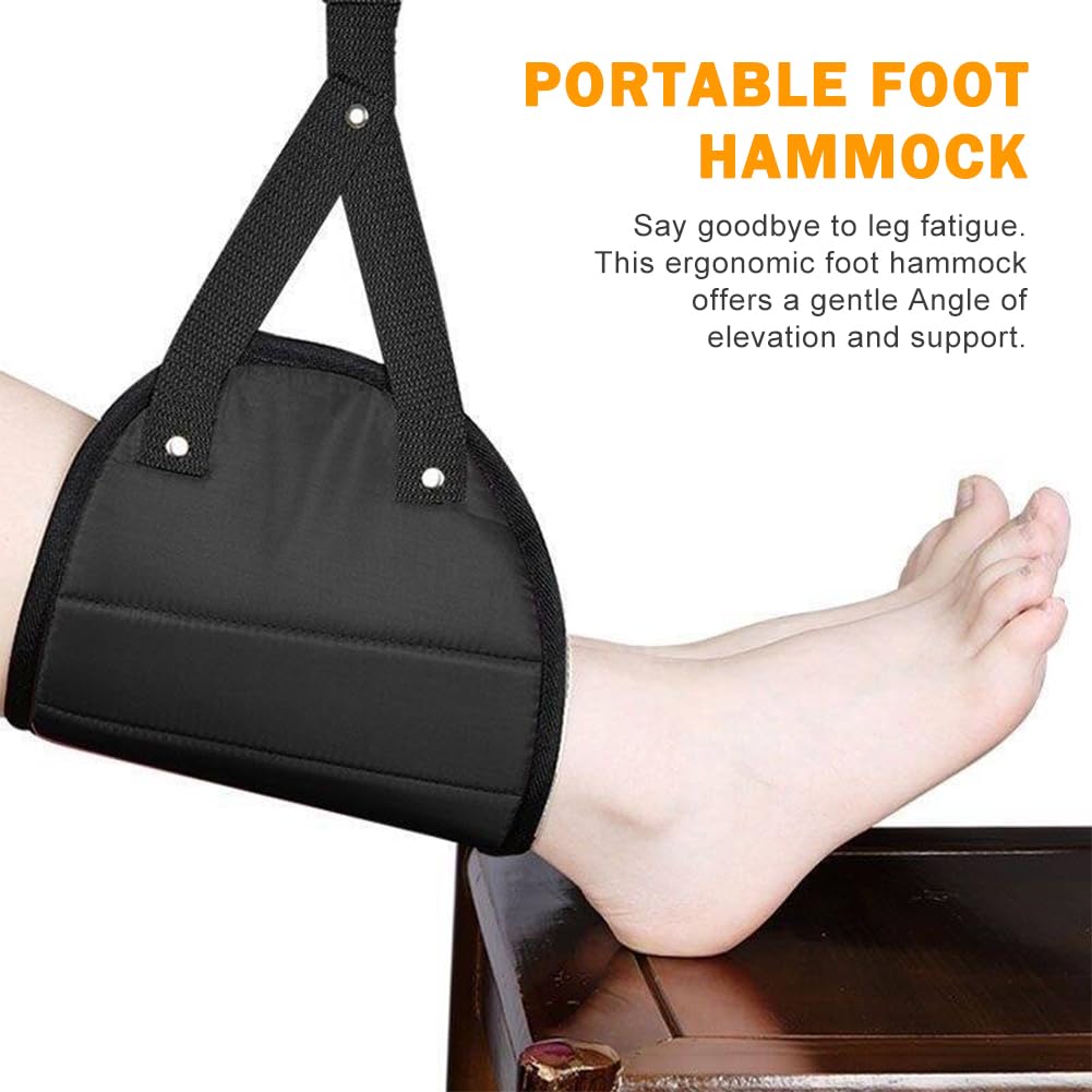 Adjustable Airplane Foot Hammock, Lightweight Washable Oxford Cloth Foot Rest with Waterproof Storage Bag - image 3