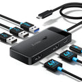Lemorele 6-in-1 USB C Hub Dual HDMI Docking Station - 4K PD 100W