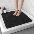 Bingobang Non-Slip Shower Mat | 60x60cm Anti-Mould Loofah Bath Rug - Black