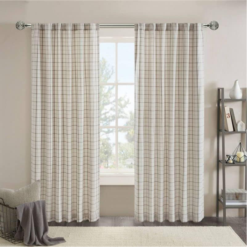 BOOM JOG Extendable Curtain Pole Set | Satin Nickel 70-210cm Rod