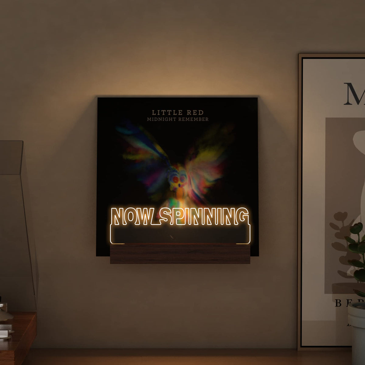 Ammonite Light up Now Spinning Vinyl Record Stand Wall Mount, Now Playing Record Player Stand - image 3