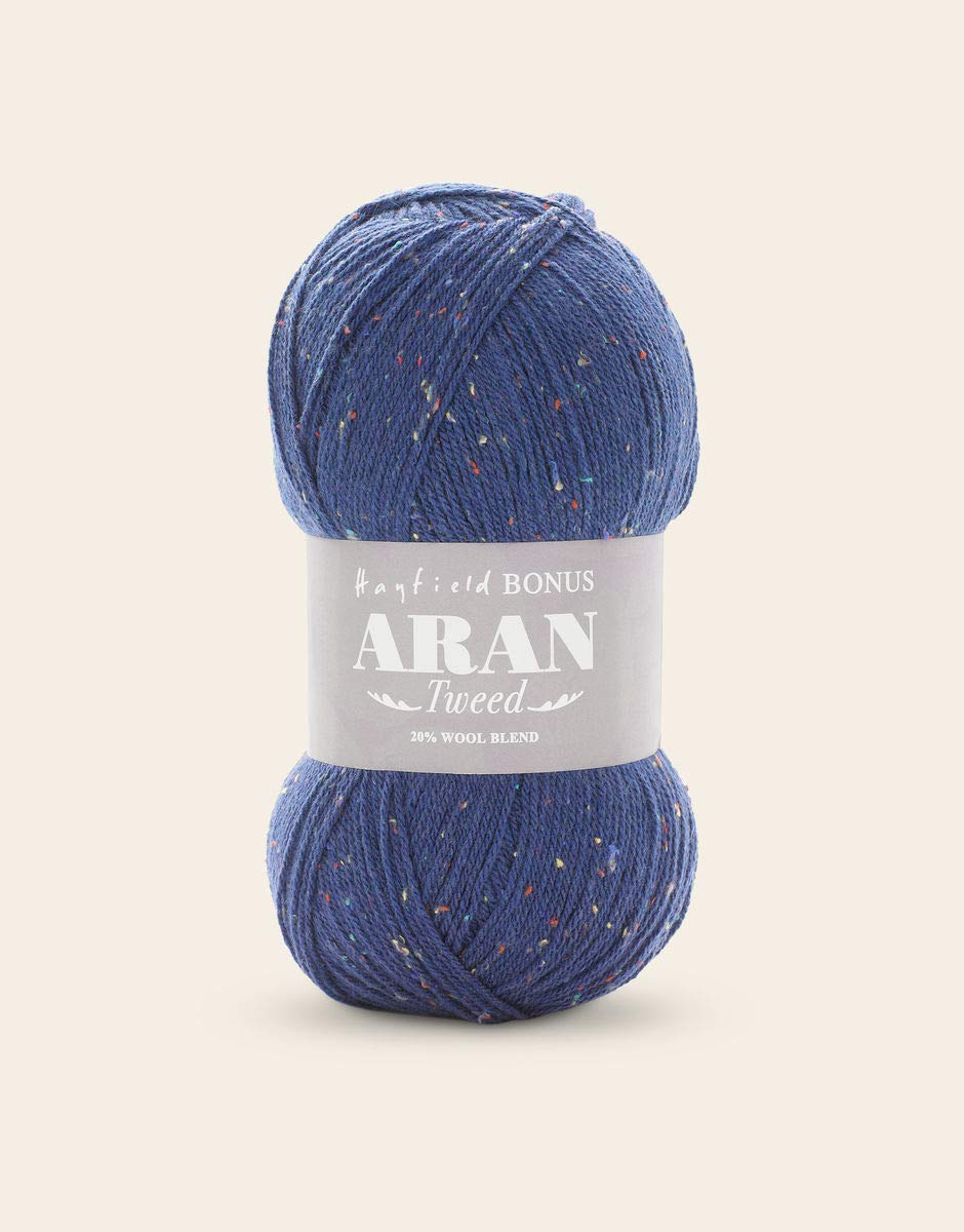 Sirdar Hayfield Bonus Aran Tweed Knitting Yarn - Pop Blue (732) 400g