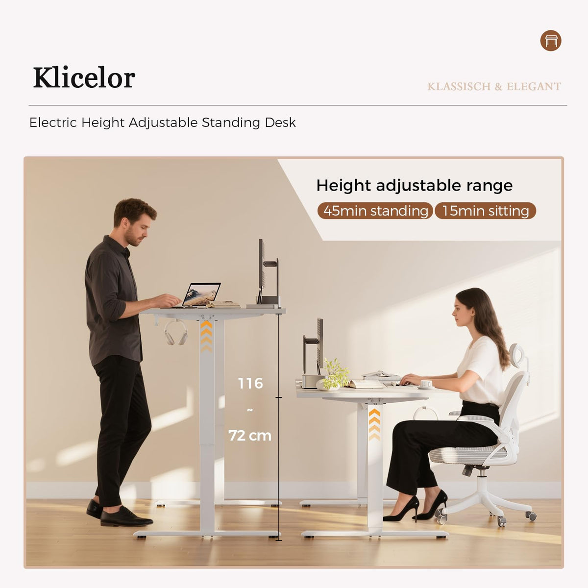 Klicelor Height Adjustable Electric Desk, 2 Memory Buttons, 140x80cm - image 2