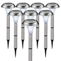 Solar Garden Lights – 8 Pack Stainless Steel Path Lights