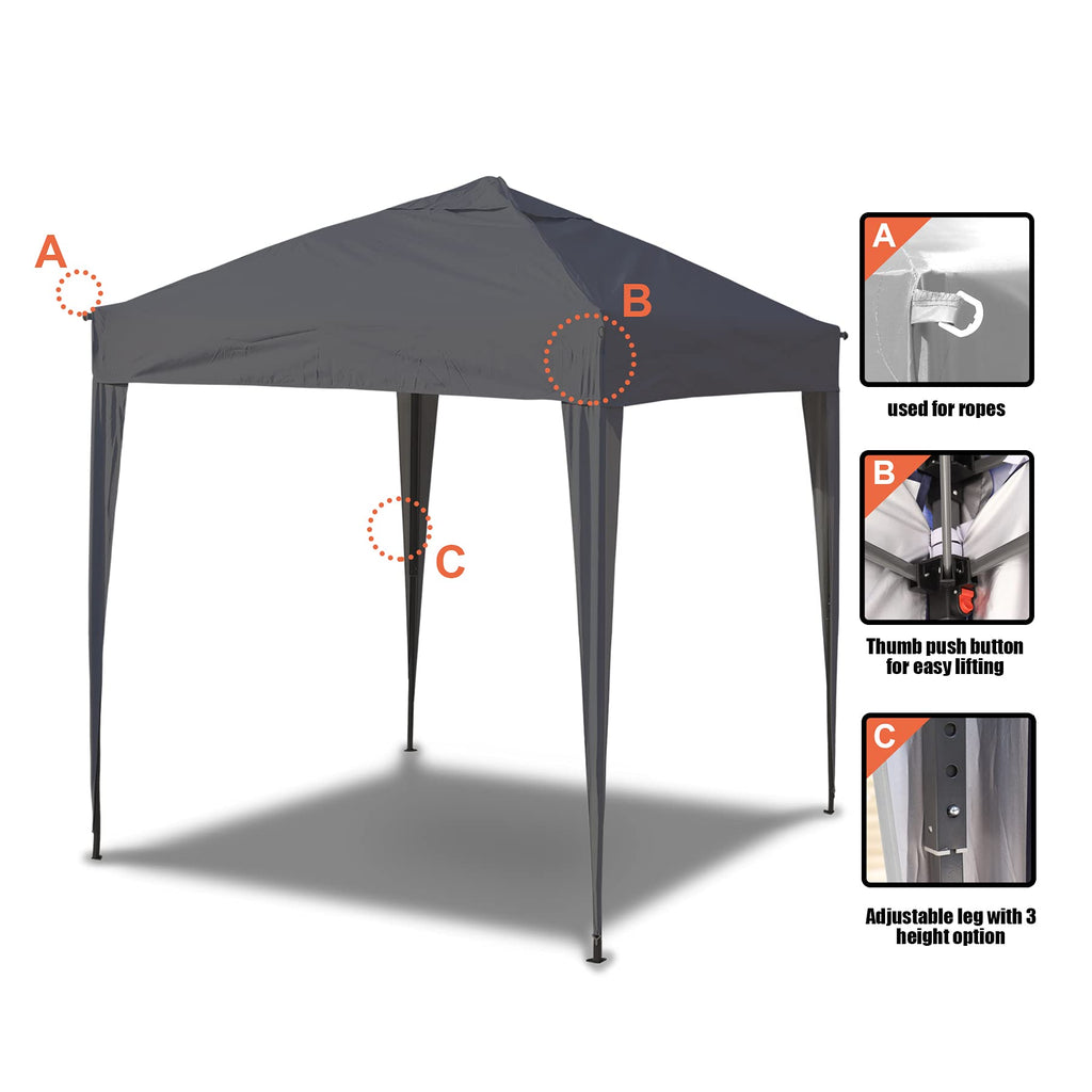 SANHENG Pop Up Gazebo – 3x3m Heavy Duty Waterproof Outdoor Canopy, Grey