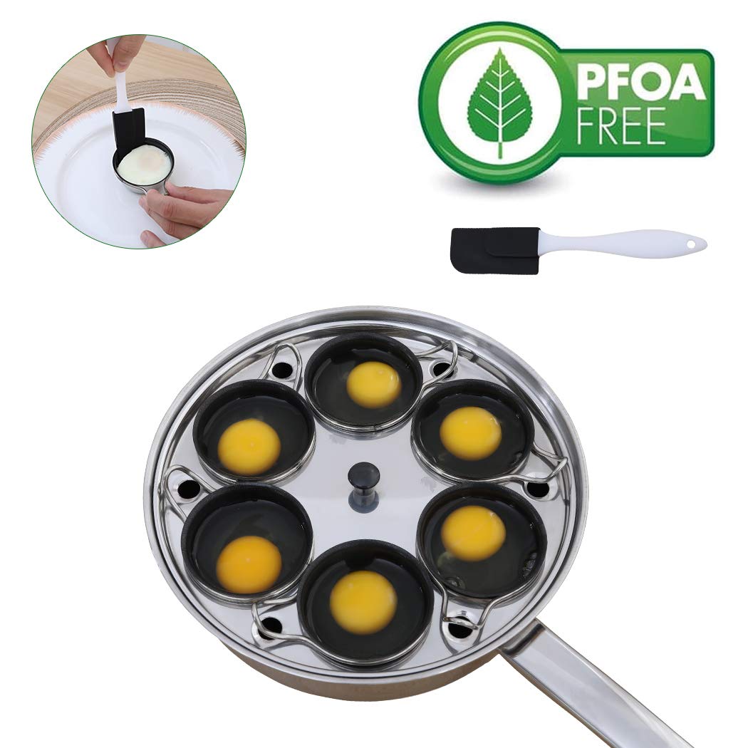 6-Cup Stainless Steel Egg Poacher Pan for Induction