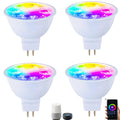 Smart MR16 GU5.3 LED Bulbs | RGB Dimmable 12V 5W 4-Pack