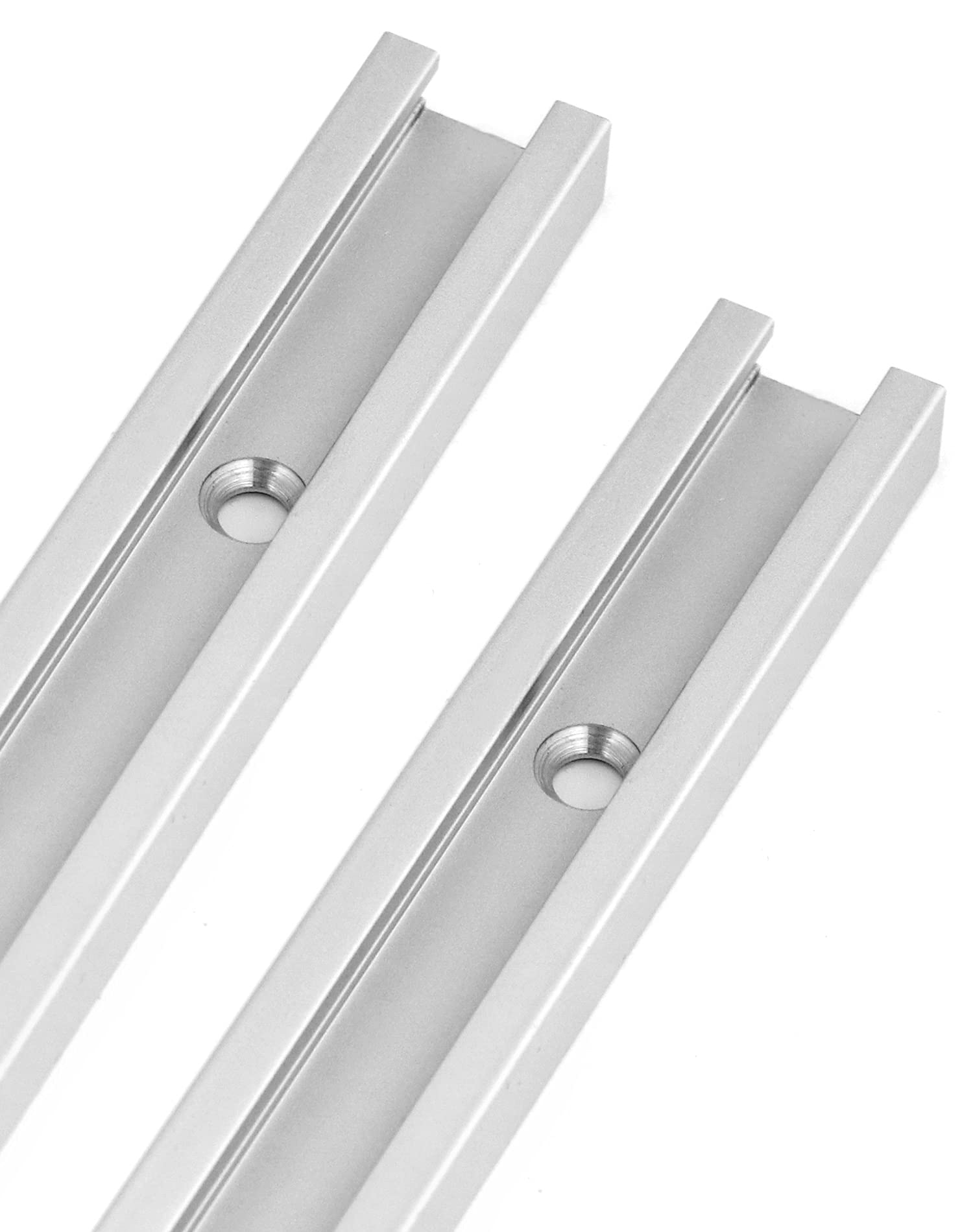 QWORK 2-Pack T-Track Rail 24" Aluminum Extrusion for Woodworking