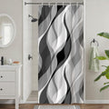 Uiiooazy Shower Curtain – Grey Gradient Stripes, Anti-Mould, 90x180cm