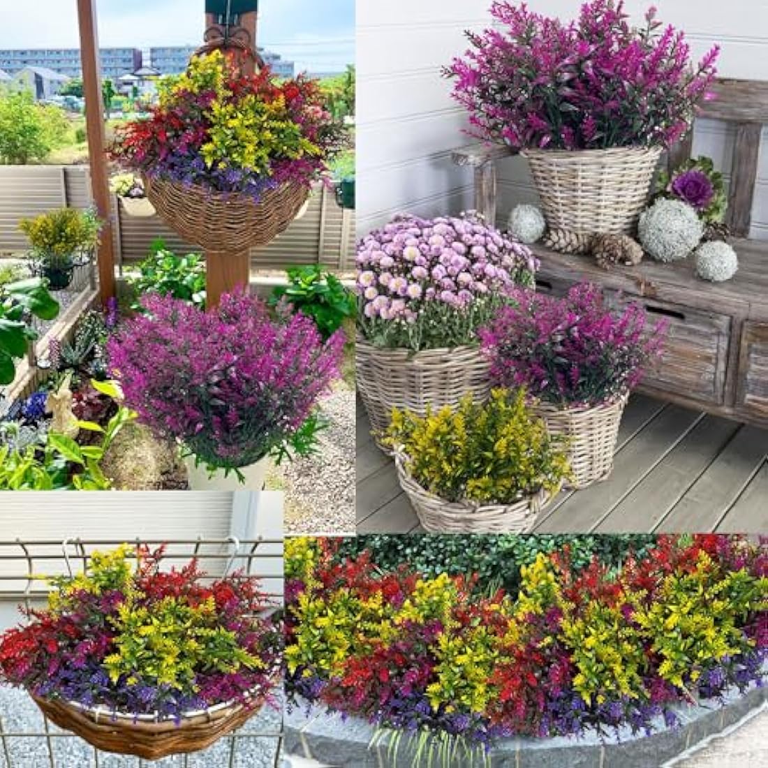 Jolof Store 16 Bundles UV Resistant Artificial Lavender Flowers