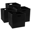 Eudokky 4 Pack Foldable Cube Storage Box, Plastic Storage Cube with Handle - image 1