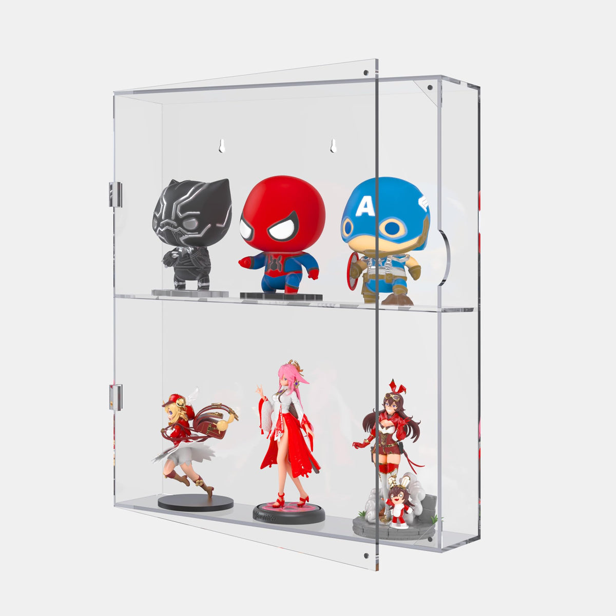 UoYeet Acrylic Display Cabinet for Both Wall Mount and Desktop Showcasing, 2 Layer Clear Display Case for Mini Toys, Pop Figurines - image 1