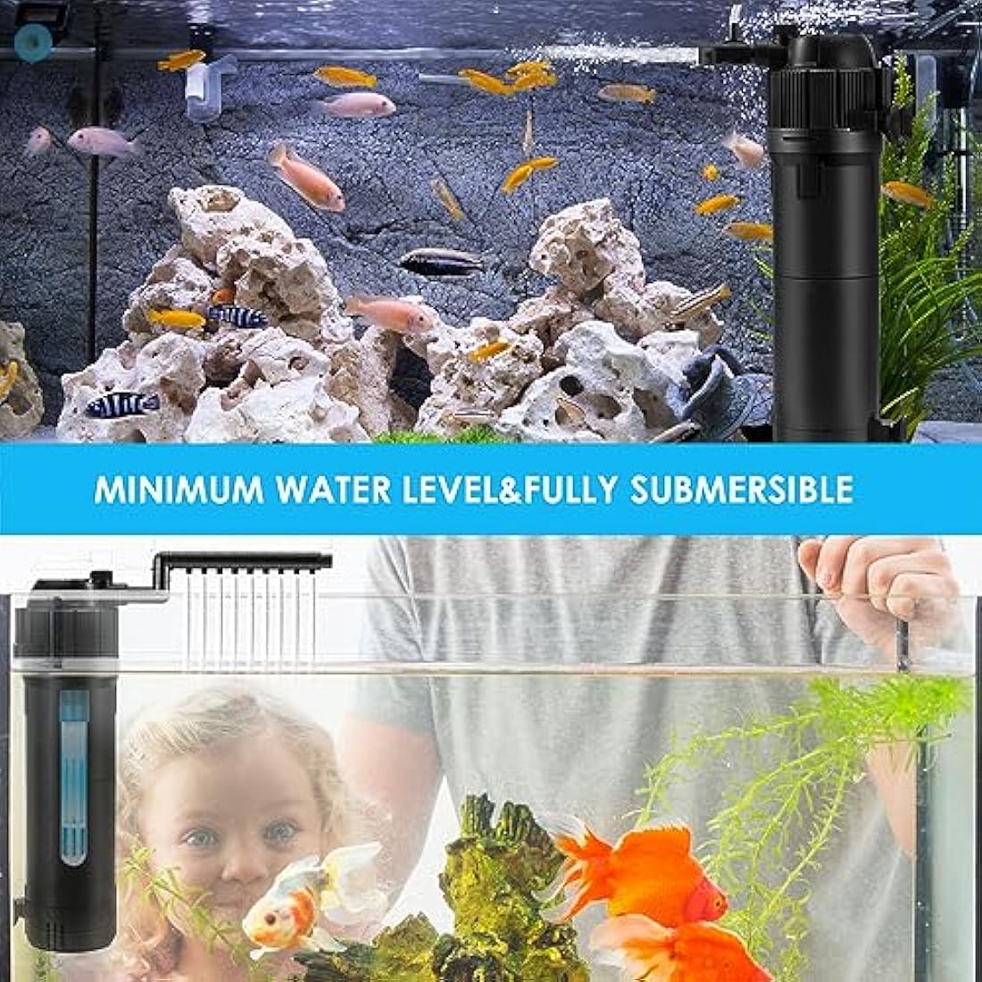 Jolof Store 5-in-1 Aquarium Filter with UV Sterilizer - 500 L/H