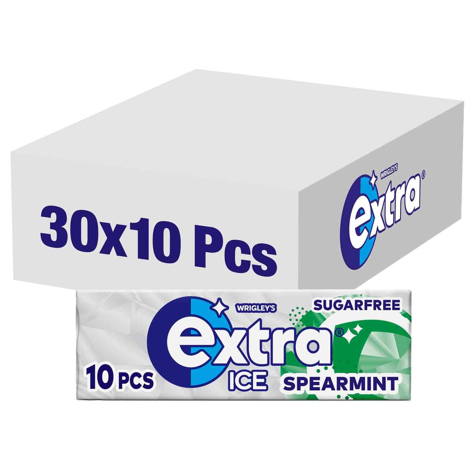 Wrigley's Extra Ice Spearmint Sugar Free Gum – 30 Packs of 10 Pieces