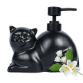 Jolof Store Cat Shaped Ceramic Soap Dispenser – Black Refillable 443ML