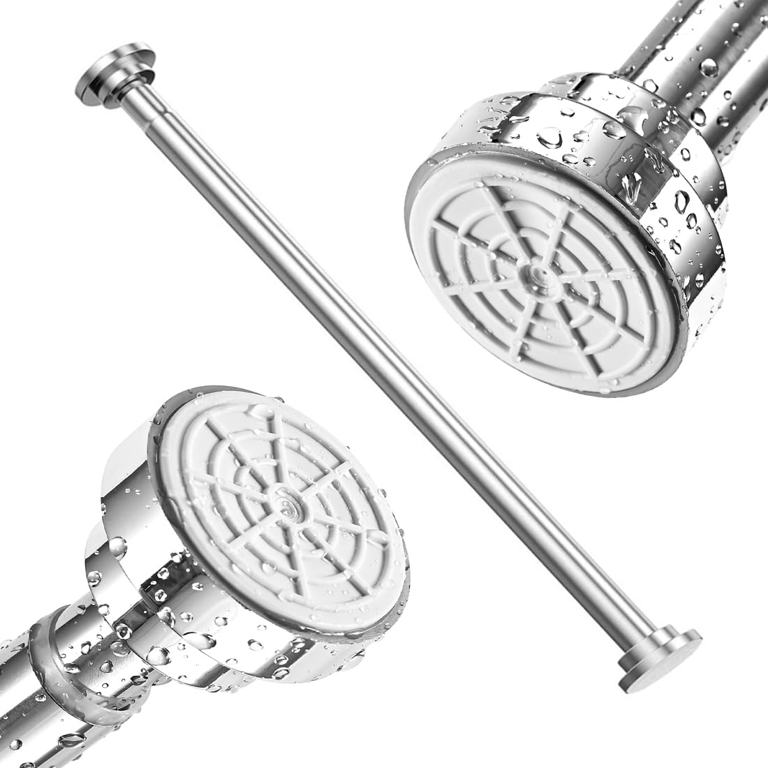 GQC Stainless Steel Tension Shower Curtain Rod – Extendable 45-160cm