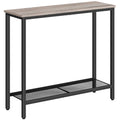 HOOBRO Slim Console Table with Storage, Narrow Console Table for Hallway, Industrial Hallway Table, Slim Sofa Table for Living Room, Bedroom