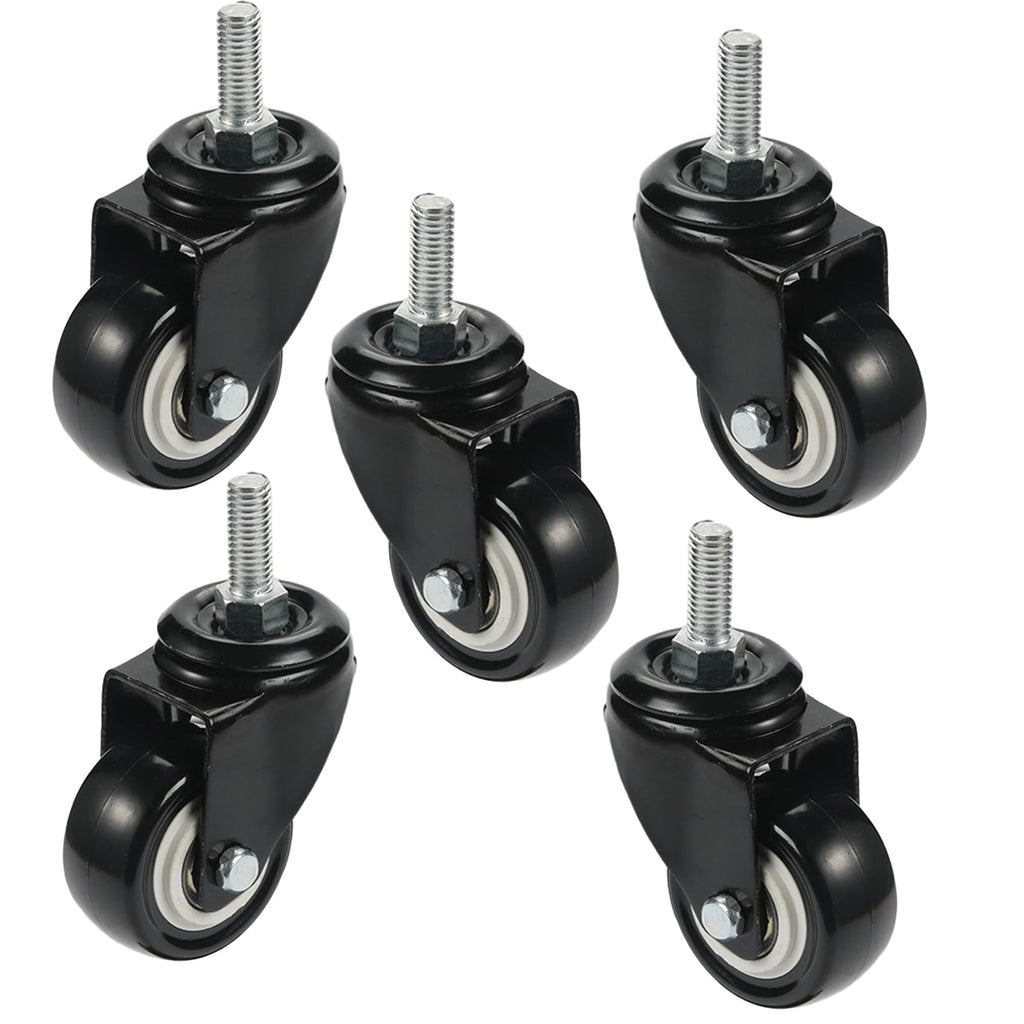 1,5-Zoll Gummi Bürostuhlrollen M8x25mm, 5 Stück