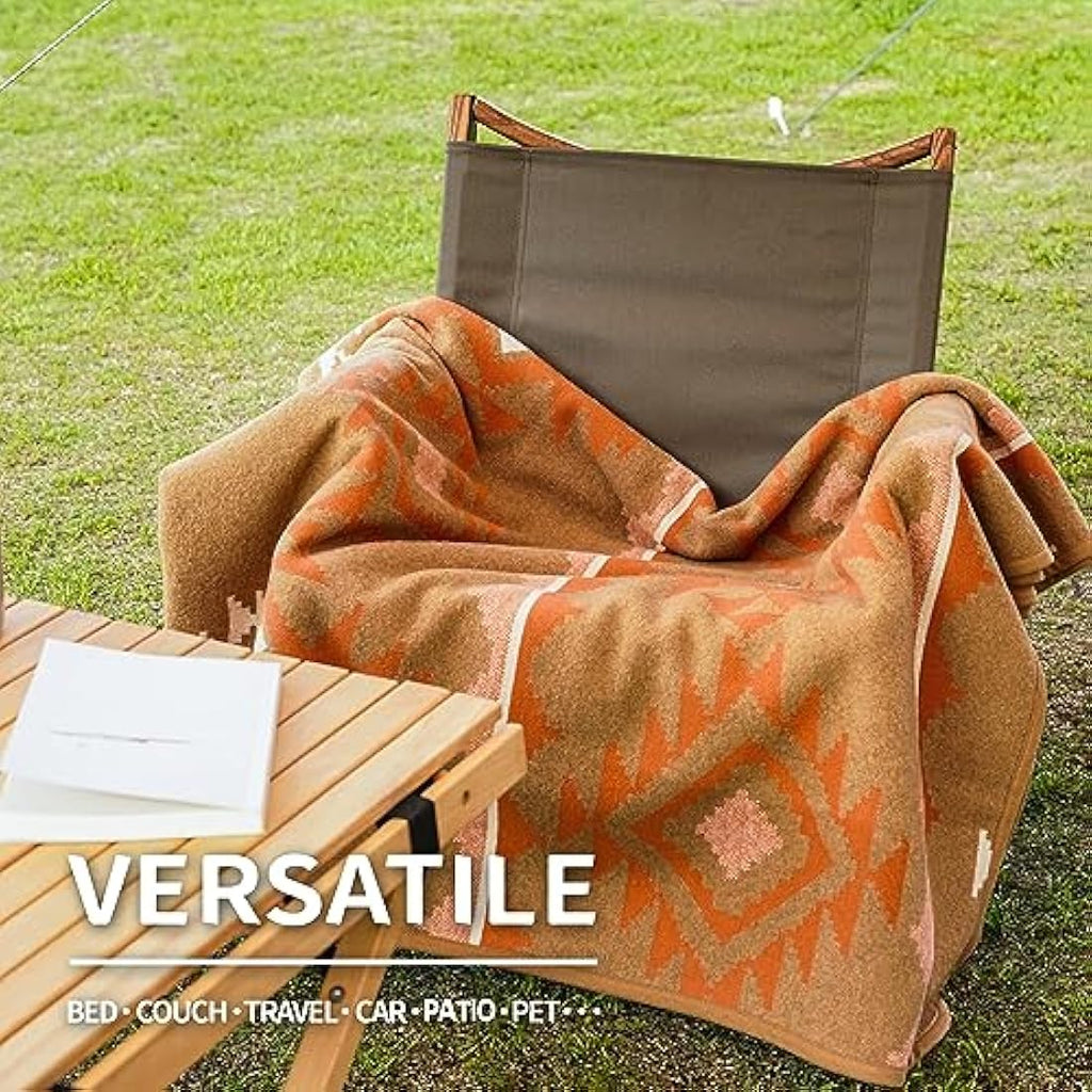 ACUSHLA Merino Wool Camp Blanket – Large Washable Outdoor Throw