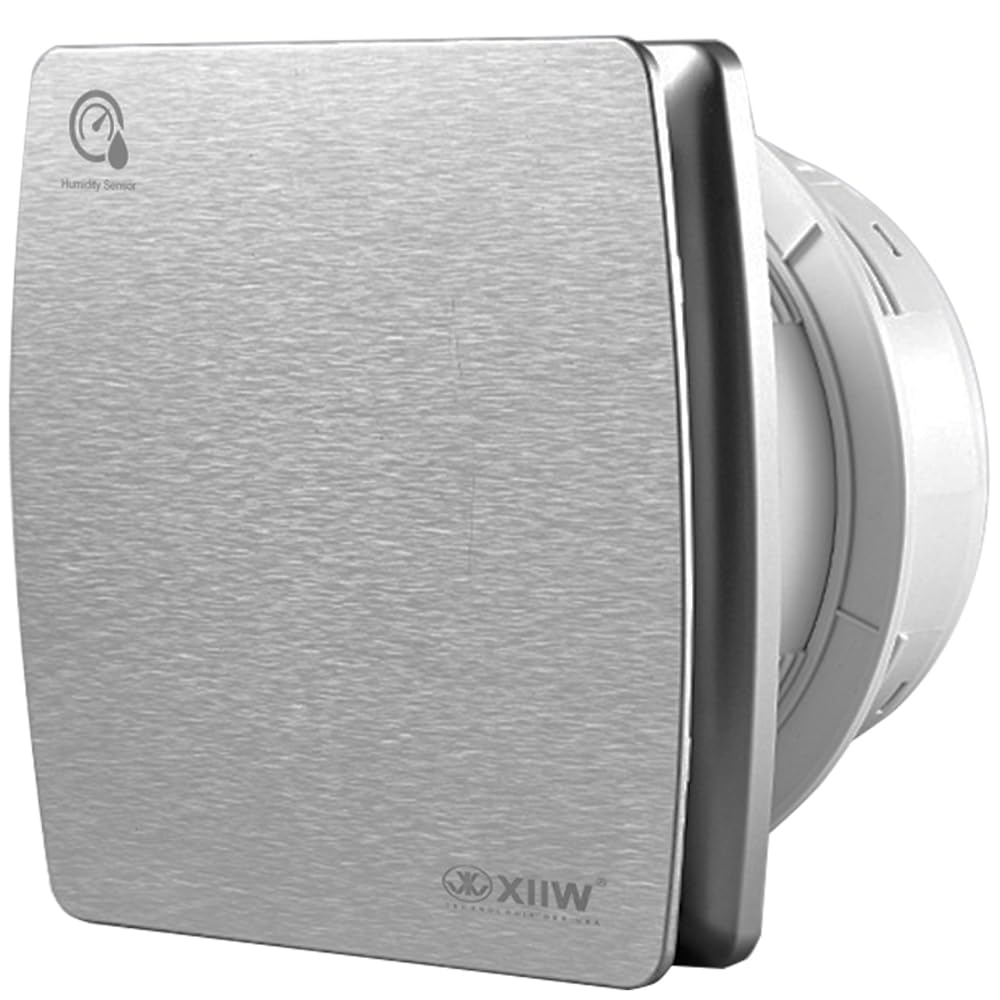 XIIW 4'' Bathroom Extractor Fan with Humidity Sensor & Timer – Silver