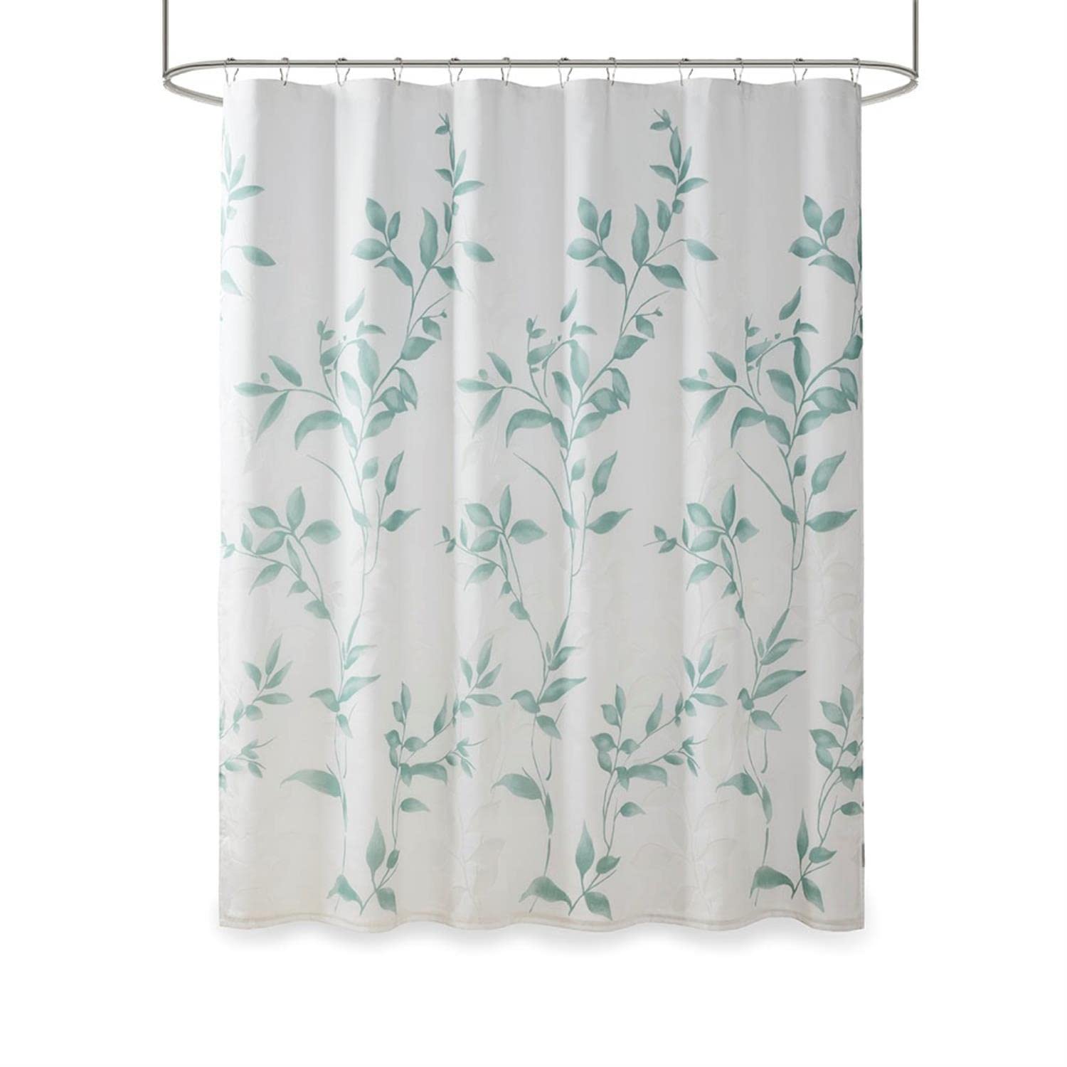 Madison Park Cecily Botanical Shower Curtain | Seafoam 72x72