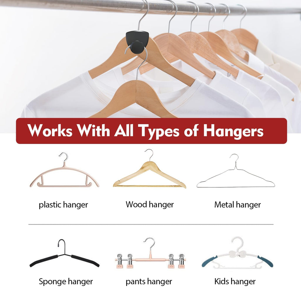 Space Saving Hangers 20Pcs, Upgrade 40LbMax Heavy Duty Hanger Hooks Space Saver for Clothes, Hanger Connector Hooks