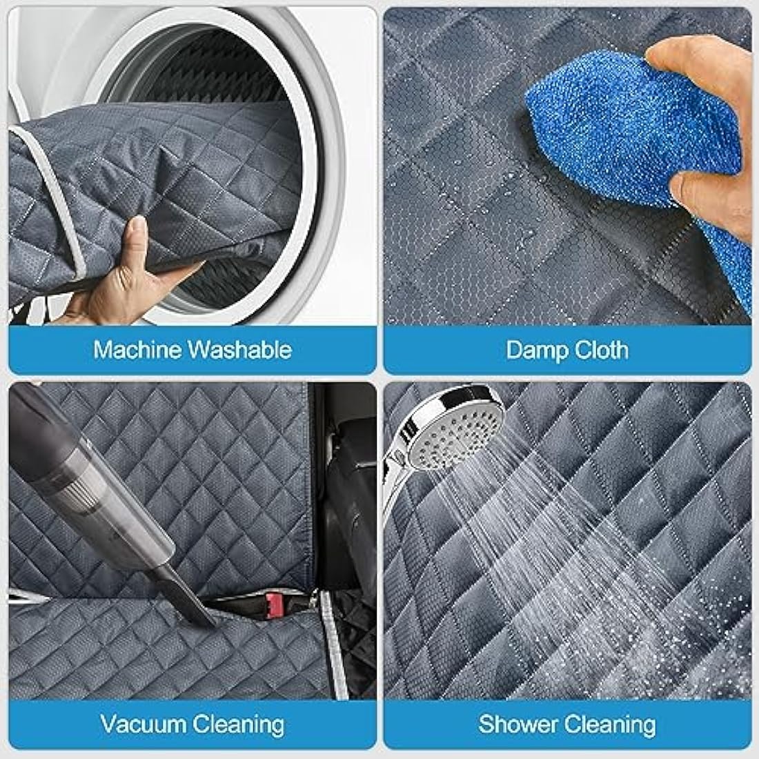 ANOSOSPECIAL Dog Car Seat Cover | Waterproof Grey Back Seat Protector