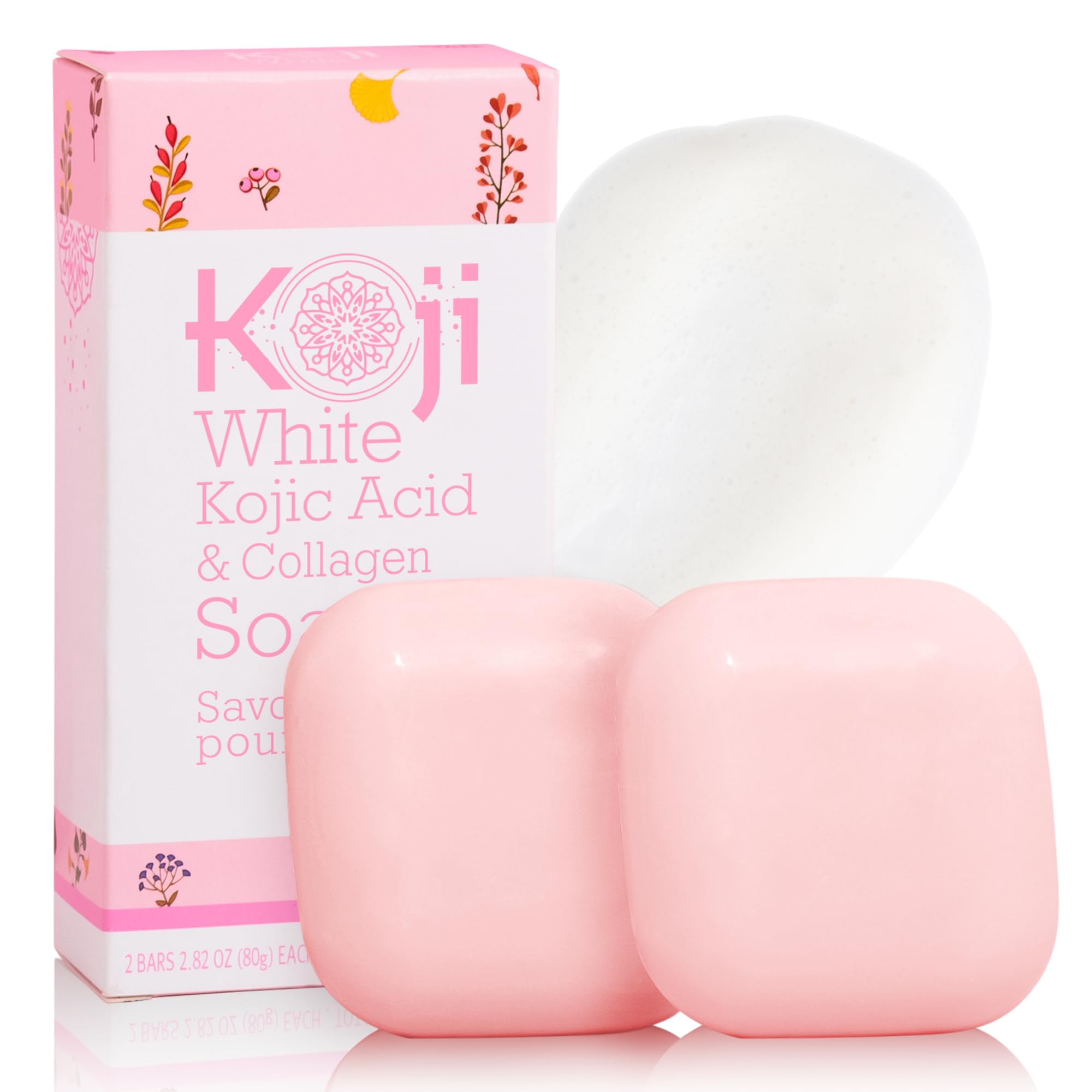 Koji White Kojic Acid & Collagen Skin Brightening Soap - 80g (2 Bars)