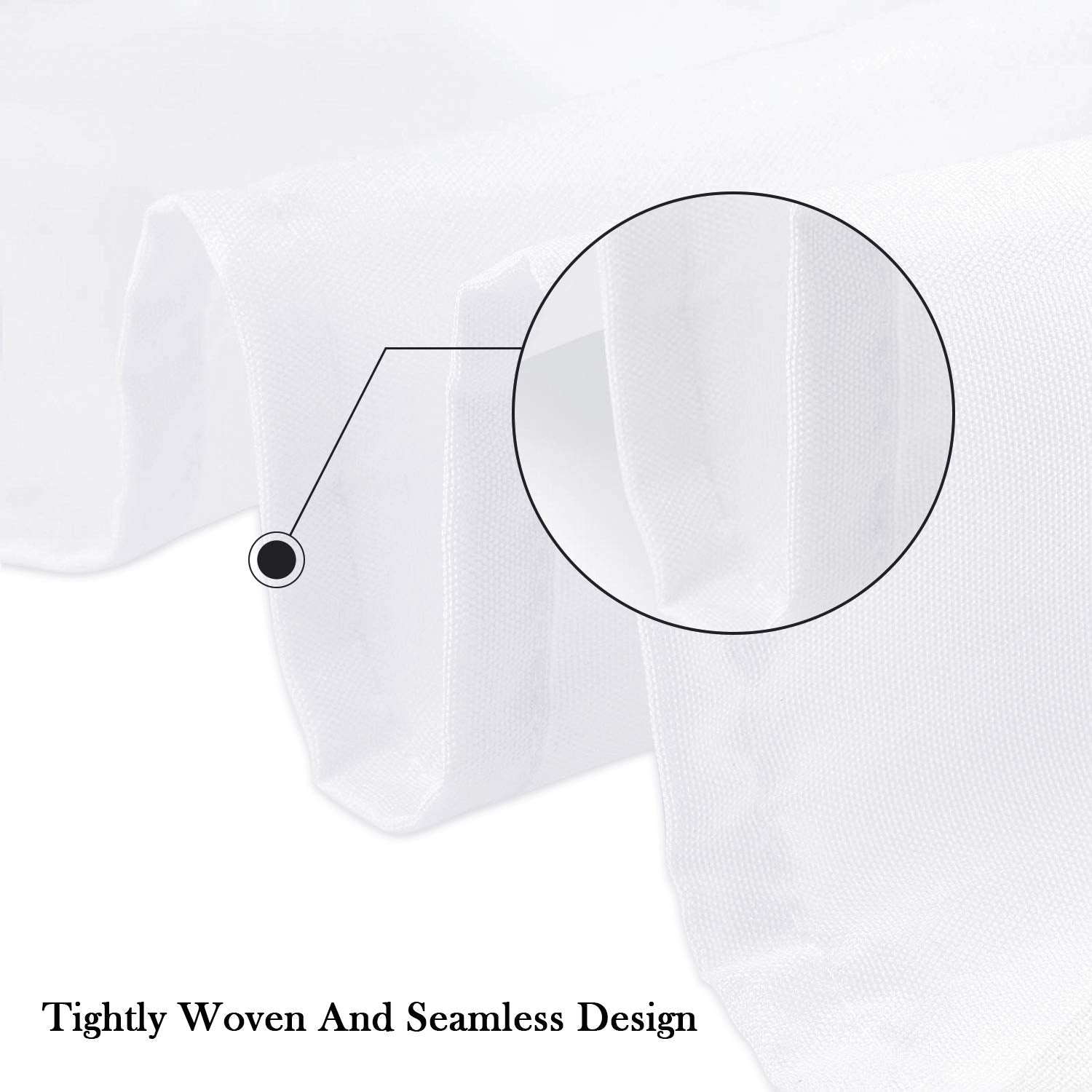 Kapwall 6-Pack White Round Tablecloths – 90 Inch Wrinkle-Resistant Polyester