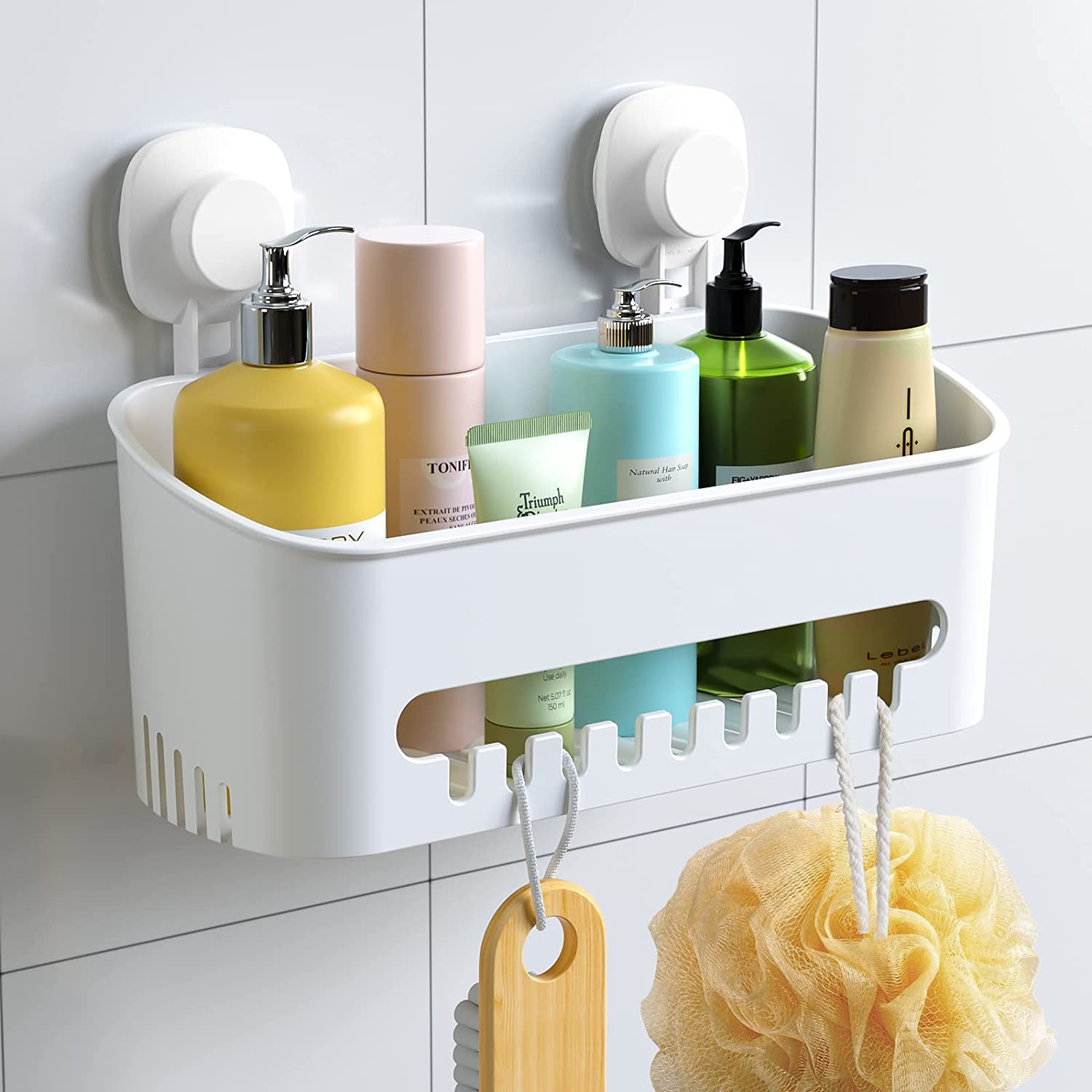Luxear Suction Shower Caddy – No-Drill Wall Mounted Bathroom Shelf