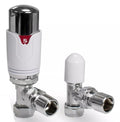 Angled Thermostatic Radiator Valve TRV & Lockshield Chrome