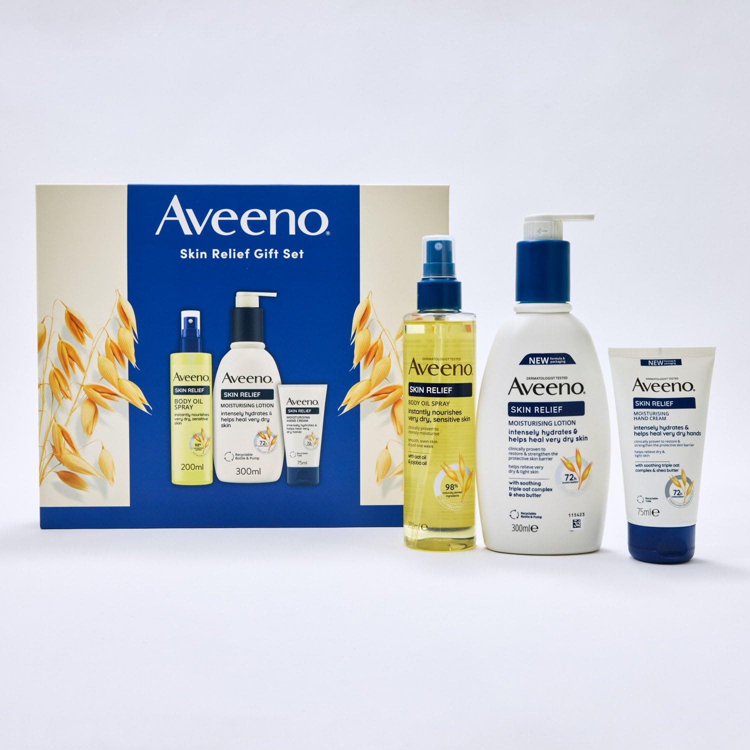 Aveeno Skin Relief Gift Set for Very Dry Skin – 3-Piece Oat Skincare Kit