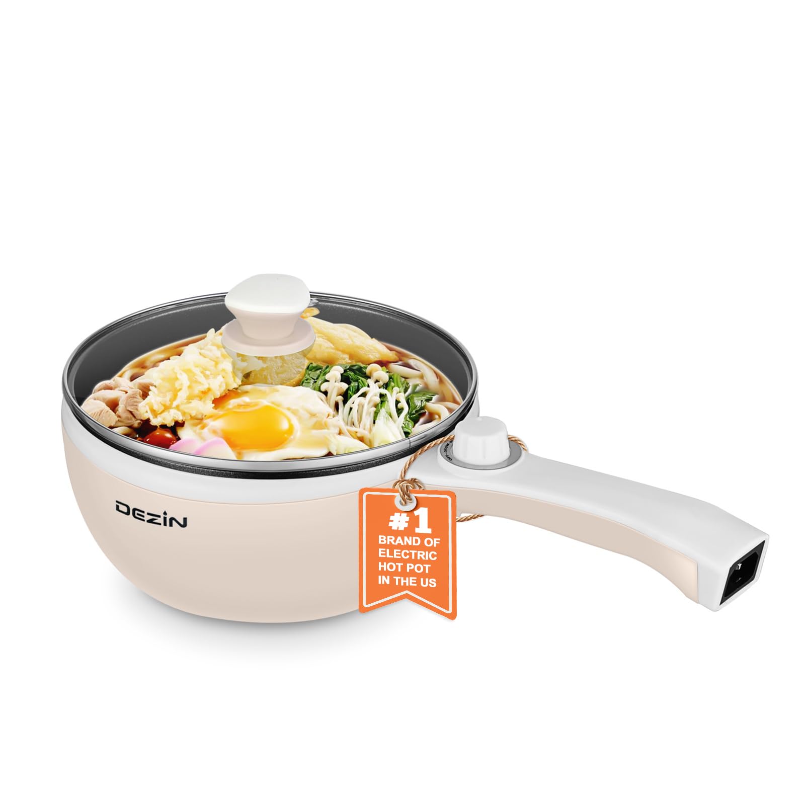 Dezin 1.5L Electric Cooker – Non-Stick Mini Hot Pot for Dorm & Travel