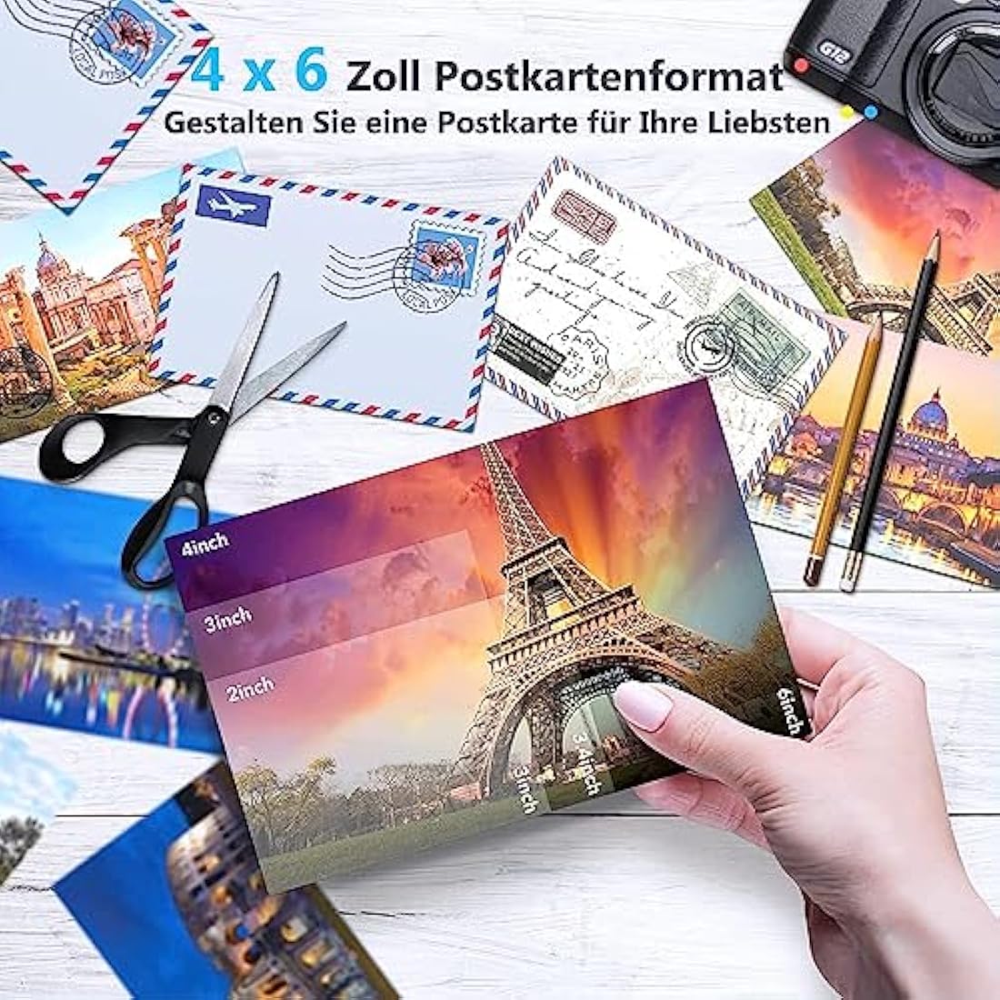 Liene Carta Fotografica 4x6 per Amber M100/M200 | 80 Fogli e 2 Cartucce