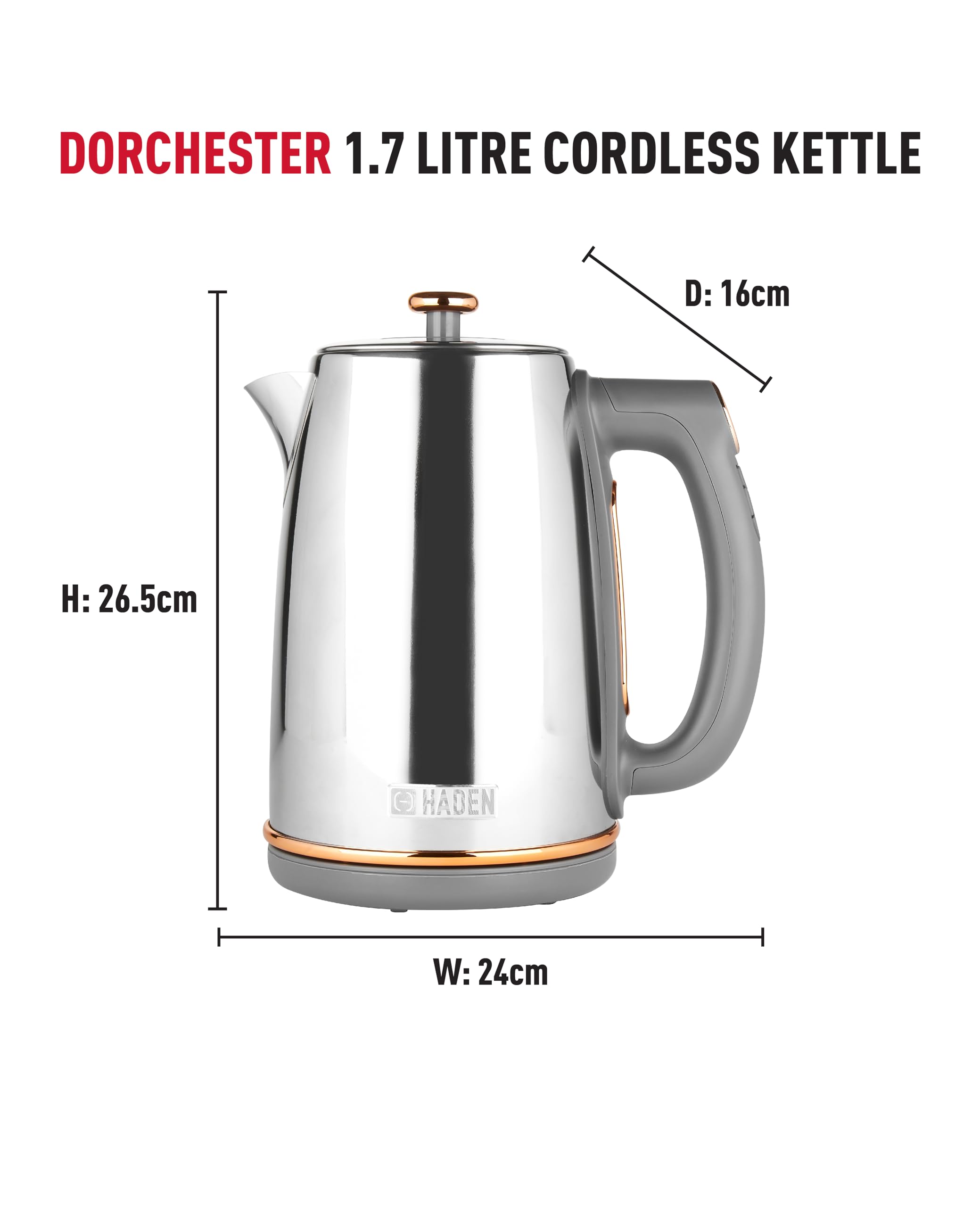 Haden Dorchester Digital Electric Kettle | 1.7L Temperature Control