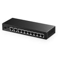 Binardat 10 Port Gigabit Ethernet Switch | 8 Port + 2 Uplink VLAN Metal