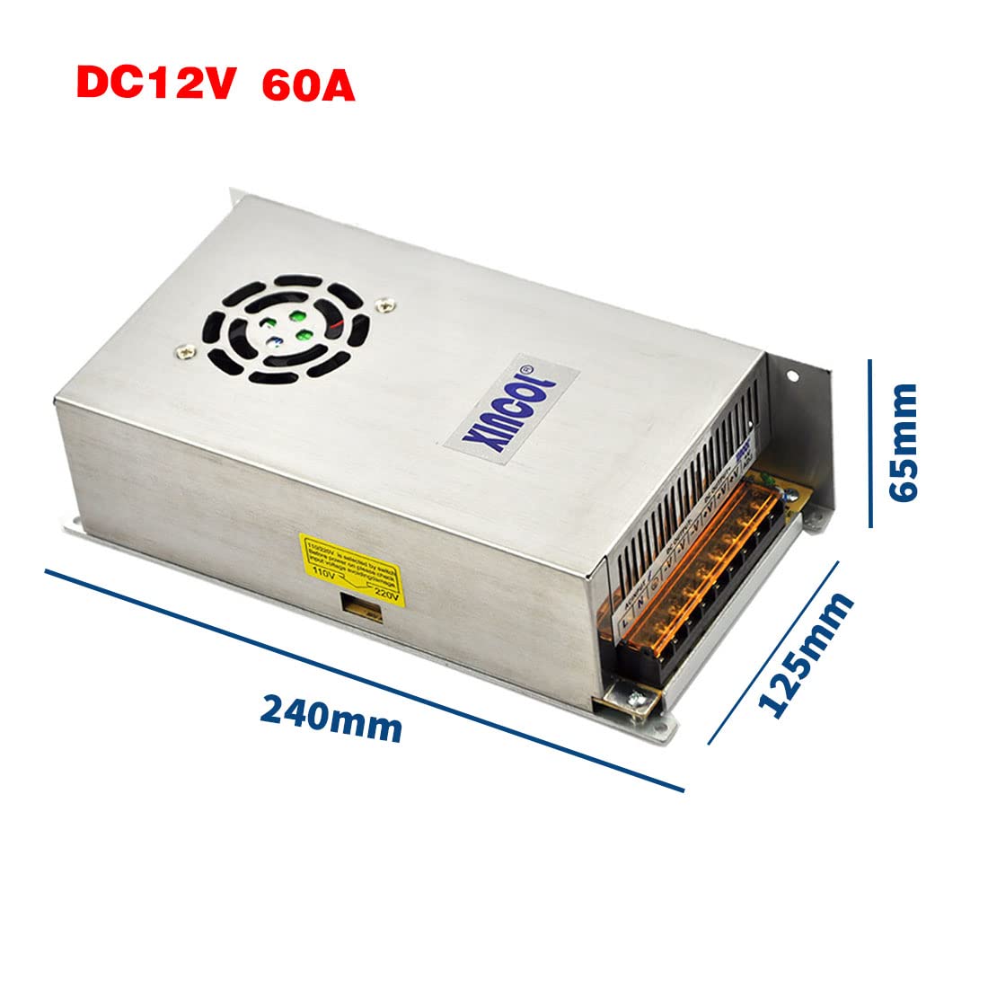 XINCOL 12V 60A 720W Switching Power Supply | SMPS Transformer for LED Strips