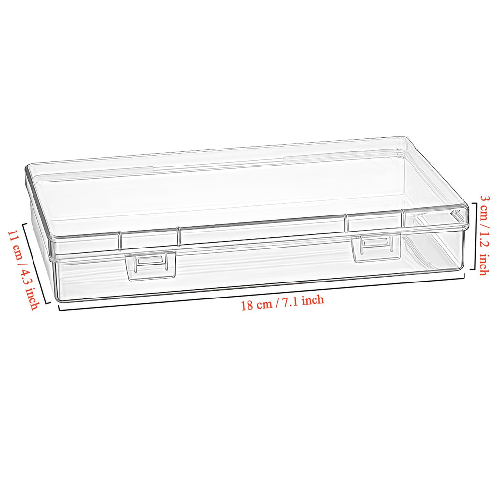 Goodma 6 Pieces Rectangular Empty Mini Clear Plastic Organizer Box