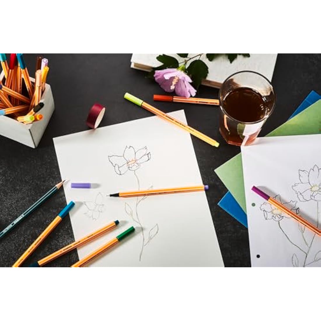 STABILO Point 88 Fineliner Pens – ARTY Set of 65 Assorted Colours