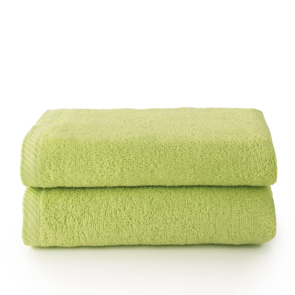 Top Towels Plus – 100% Cotton Hand Towels, 50x100cm, 2-Pack – Lime