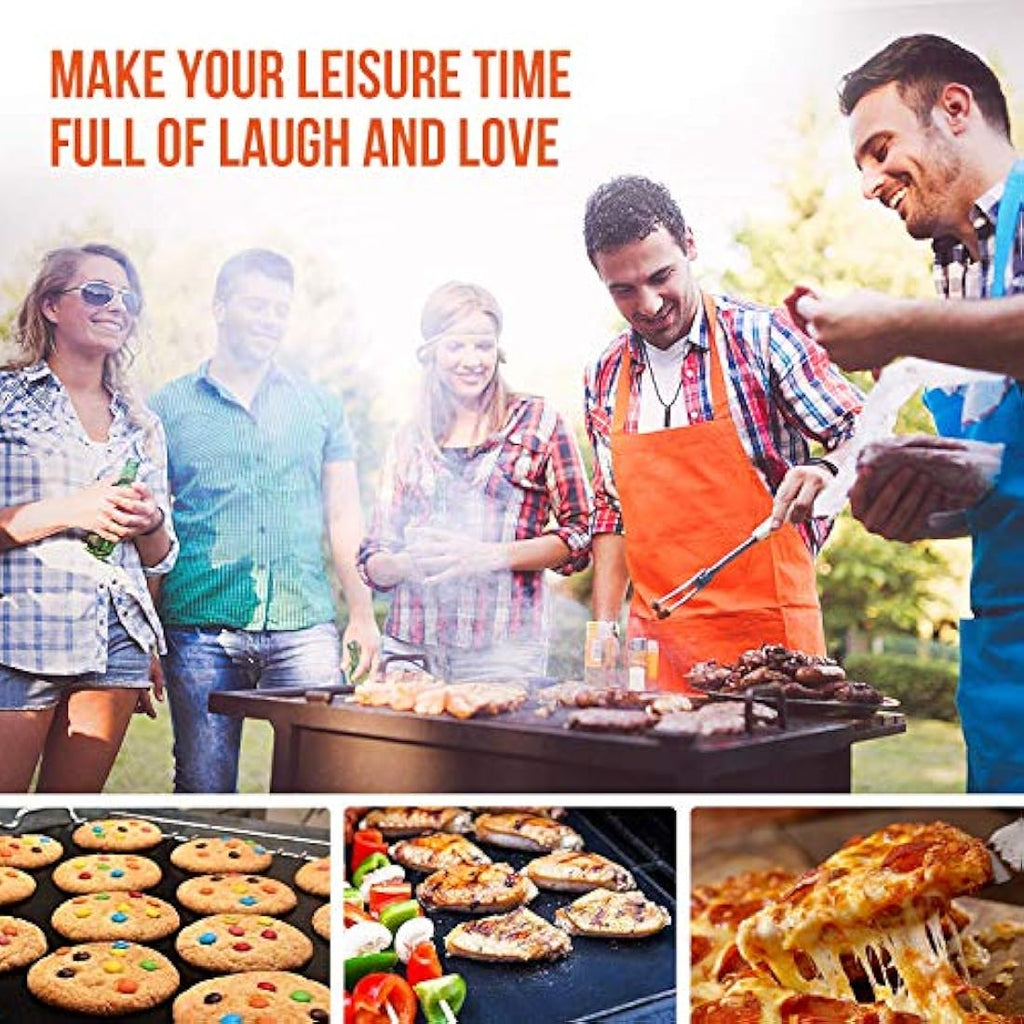 Ankier BBQ Grill Mat Set of 8 – Non-Stick Reusable Heat Resistant Mats