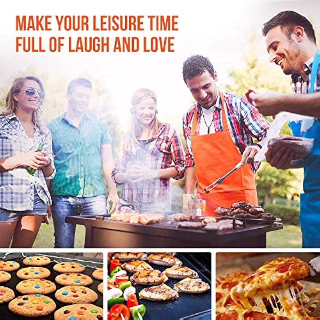 Ankier BBQ Grill Mat Set of 8 – Non-Stick Reusable Heat Resistant Mats