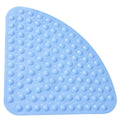 Bathsafe Sector Corner Shower Mat – Non-Slip Pebble Rubber Mat, Blue