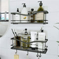 KINCMAX Shower Caddy 2-Pack | Matte Black Stainless Steel Adhesive Shelves