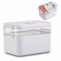 Medicine Storage Box,Lockable Plastic Medicine Box Medication Case,2-Layer Multi Grid First Aid Boxes,Portable Storage Organiser Large Medical - image 1
