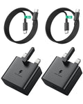 25W USB C Super Fast Charger for Samsung Galaxy - 2 Pack